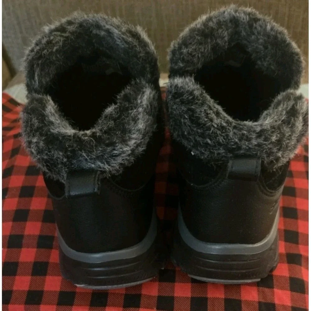 Skechers‎ Relax Fit Memory Foam Air Cool Fur Trim Ankle Boots Black SZ 8.5M NWOT